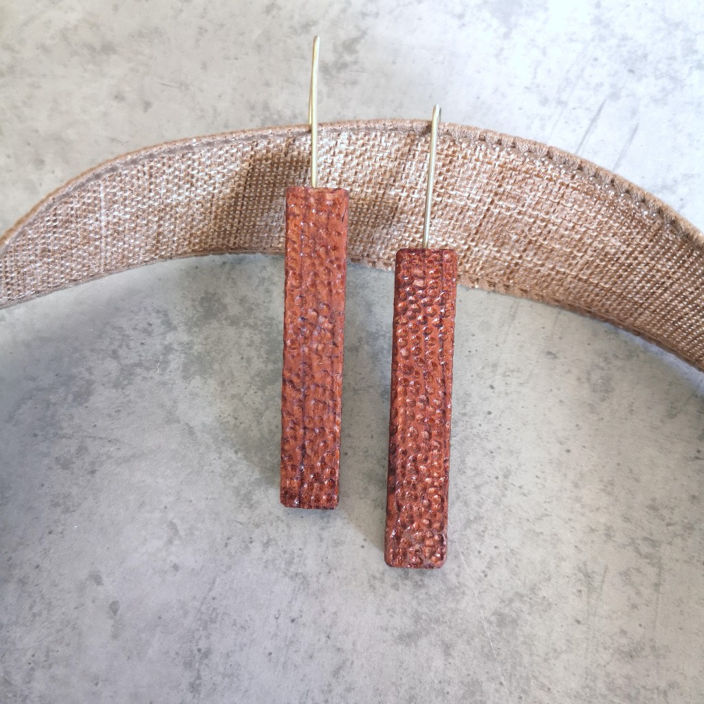 Χειροποίητα Ξύλινα Σκουλαρίκια Wooden and Forged