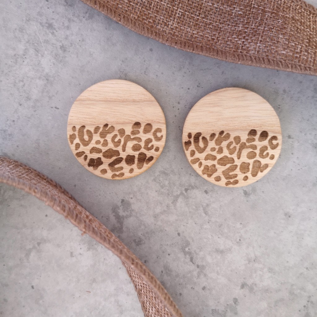 Χειροποίητα Ξύλινα Σκουλαρίκια Safari Style