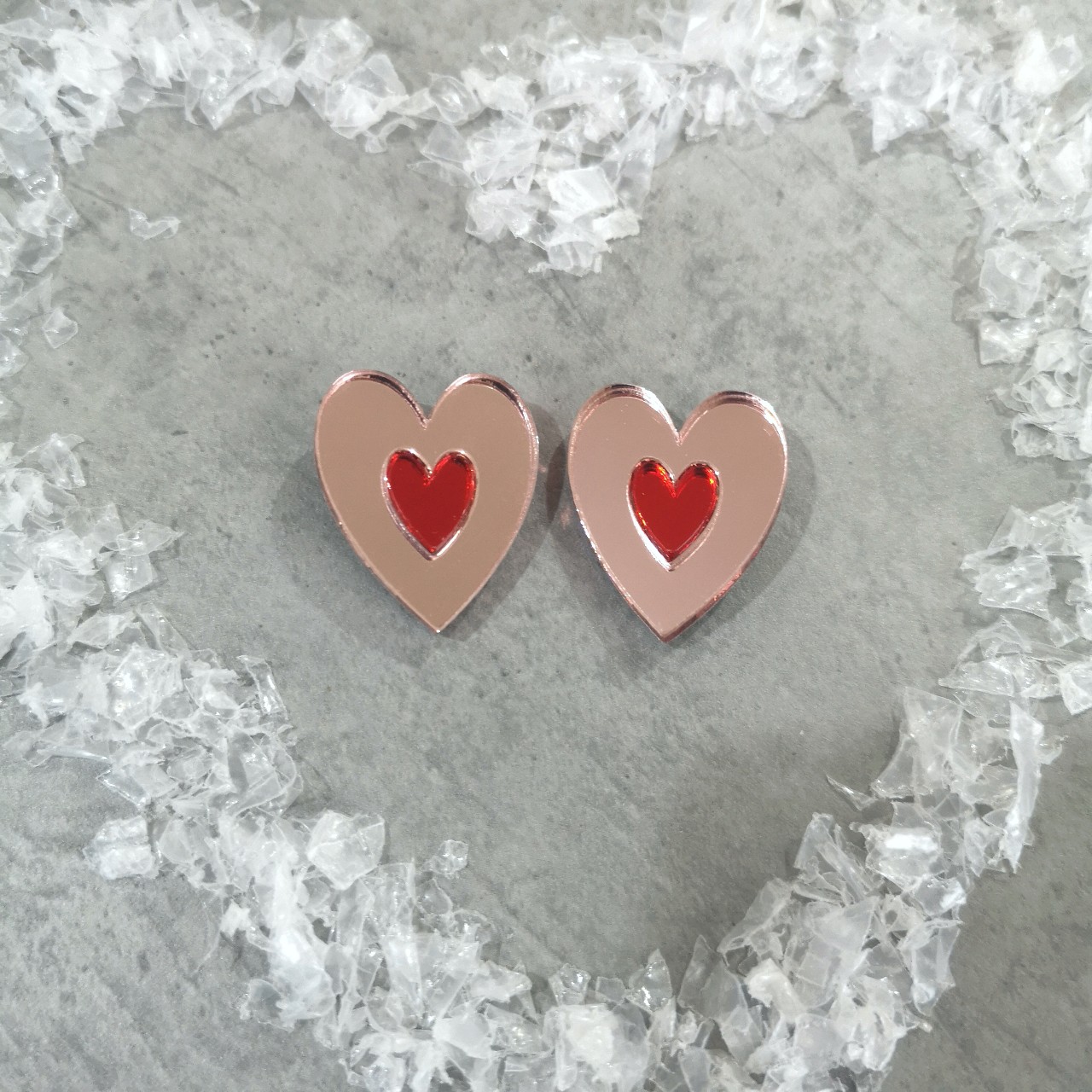 Σκουλαρίκια Καρδιές Rose Valentine