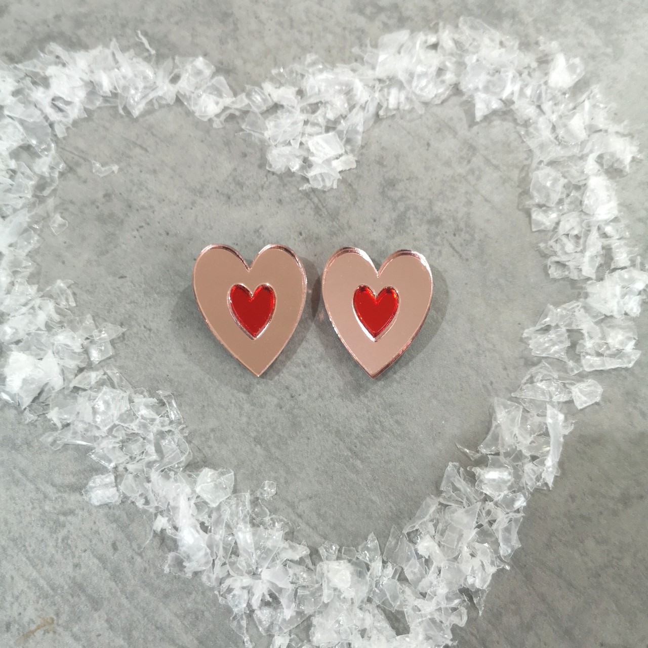 Σκουλαρίκια Καρδιές Rose Valentine